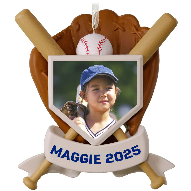 hallmark America's Pastime Baseball Personalized Ornament Custom Photo and Text