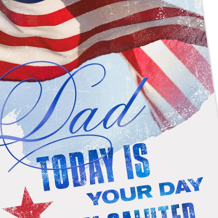 Hallmark American Flag We Salute You Veterans Day Card For Dad