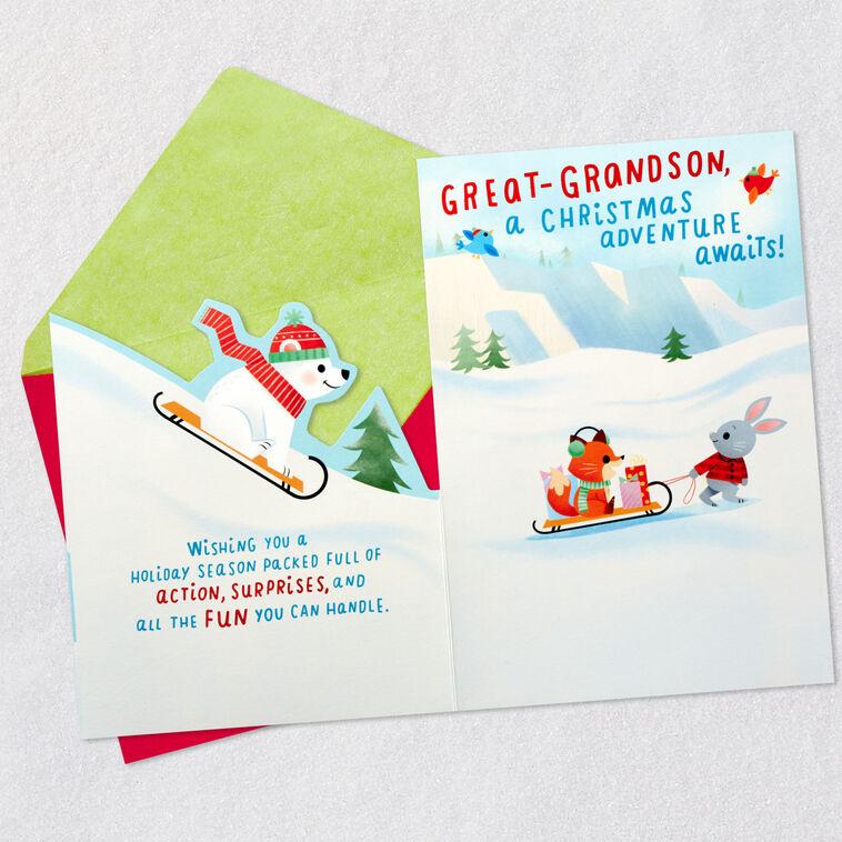 Hallmark An Adventure Awaits Christmas Card For Great-Grandson