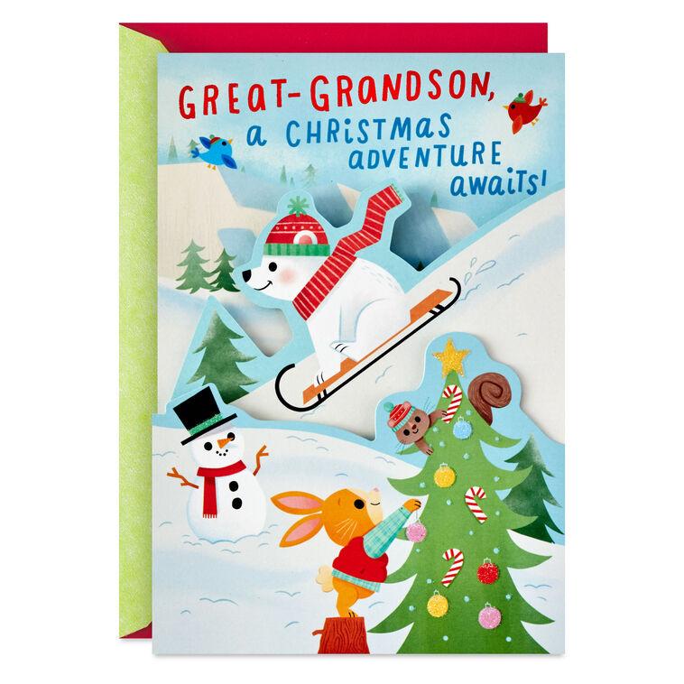 hallmark An Adventure Awaits Christmas Card for Great-Grandson
