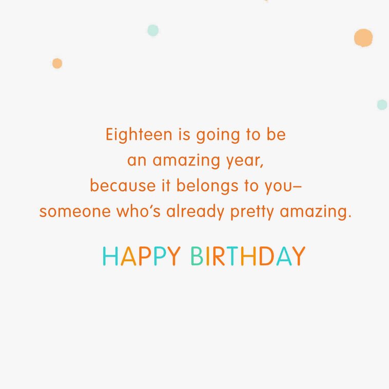 Hallmark An Exciting Age And Amazing Year 18th Birthday Card
