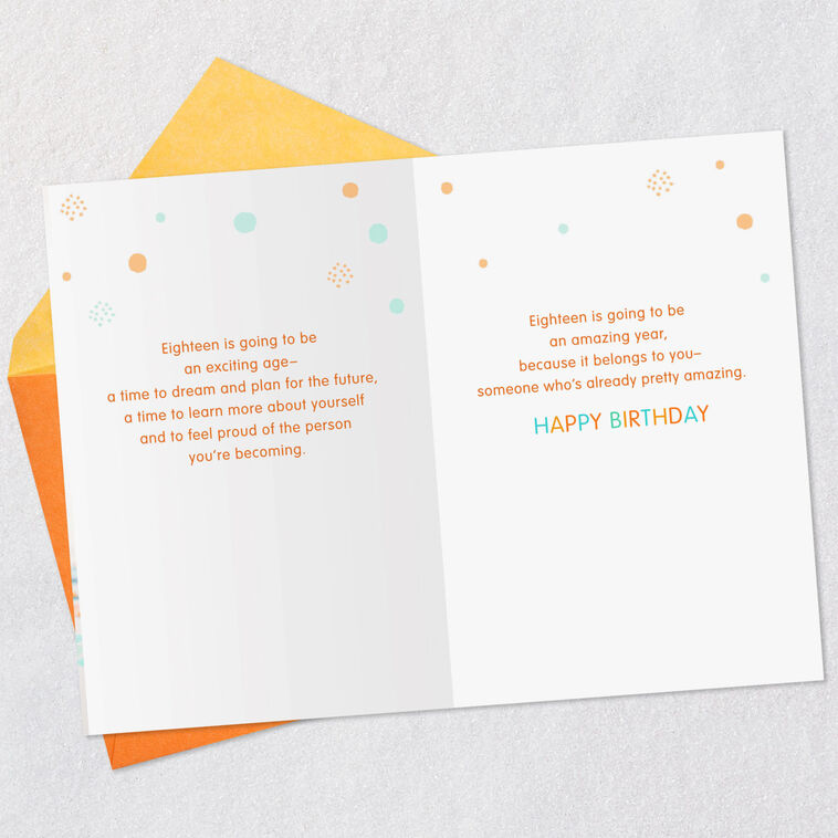 Hallmark An Exciting Age And Amazing Year 18th Birthday Card