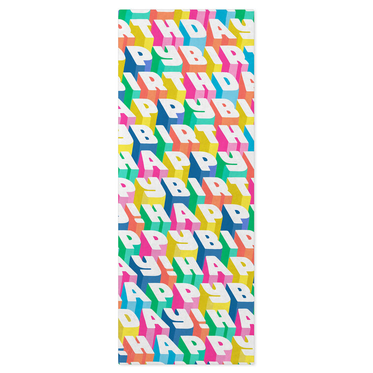 hallmark Angled All-Caps Happy Birthday Tissue Paper 6 Sheets
