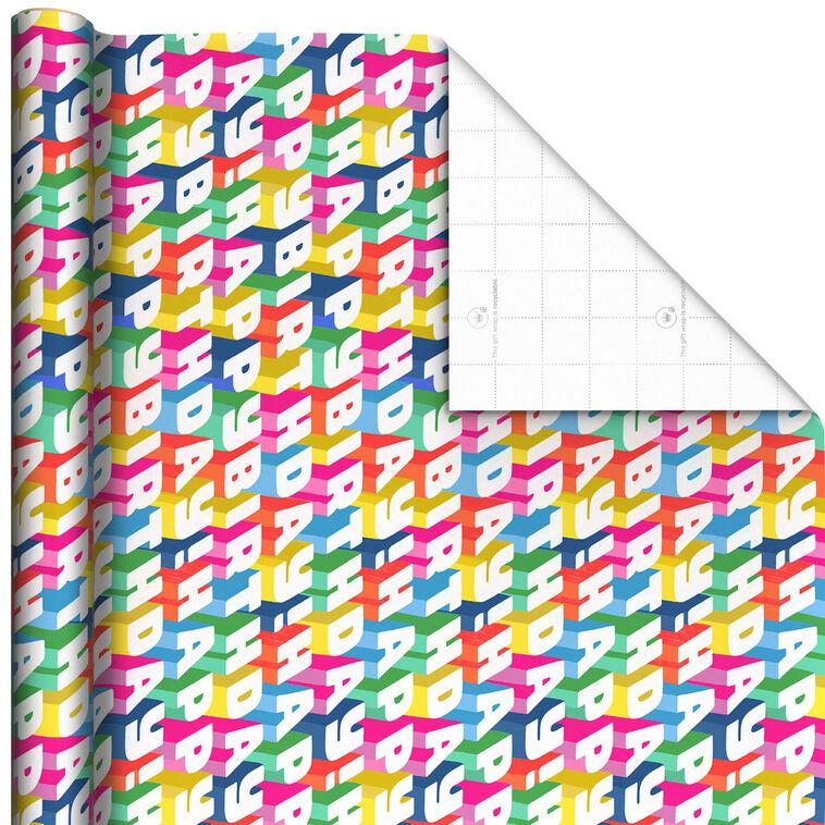 hallmark Angled All-Caps Happy Birthday Wrapping Paper 20 sq. ft