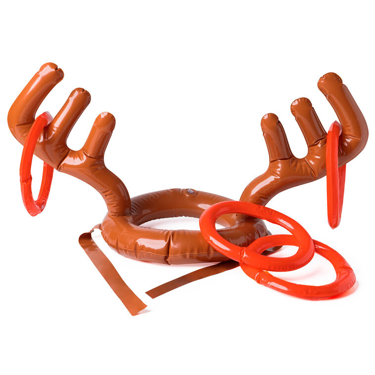 hallmark Antler Antics Inflatable Reindeer Ring Toss Game