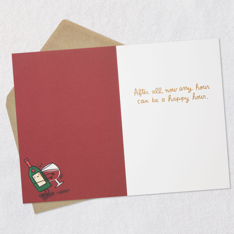 Hallmark Any Hour Can Be Happy Hour Funny Retirement Card