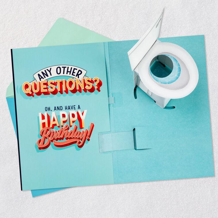 Hallmark Any Other Questions Funny Pop-Up Birthday Card With Sound
