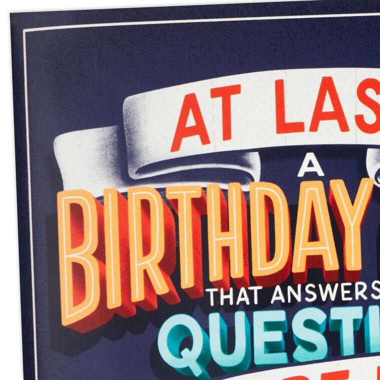 Hallmark Any Other Questions Funny Pop-Up Birthday Card With Sound