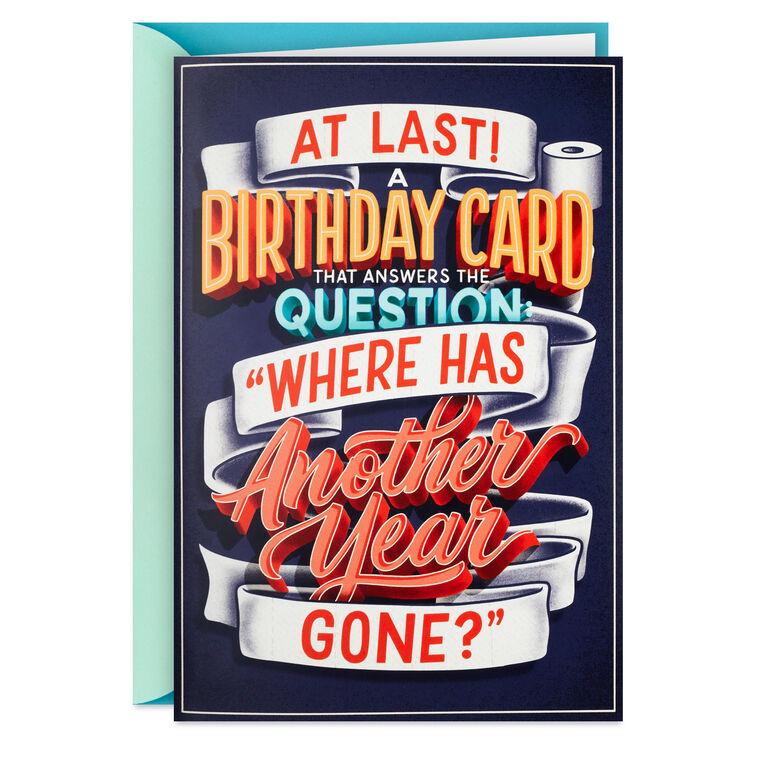 hallmark Any Other Questions Funny Pop-Up Birthday Card With Sound
