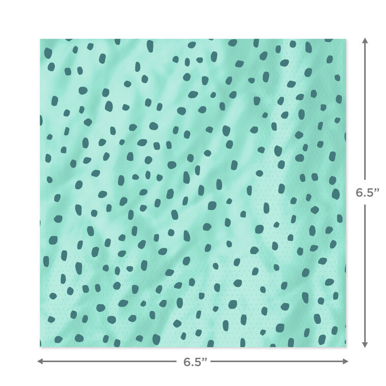Hallmark Aqua With Green Dots Dinner Napkins Set Of 16