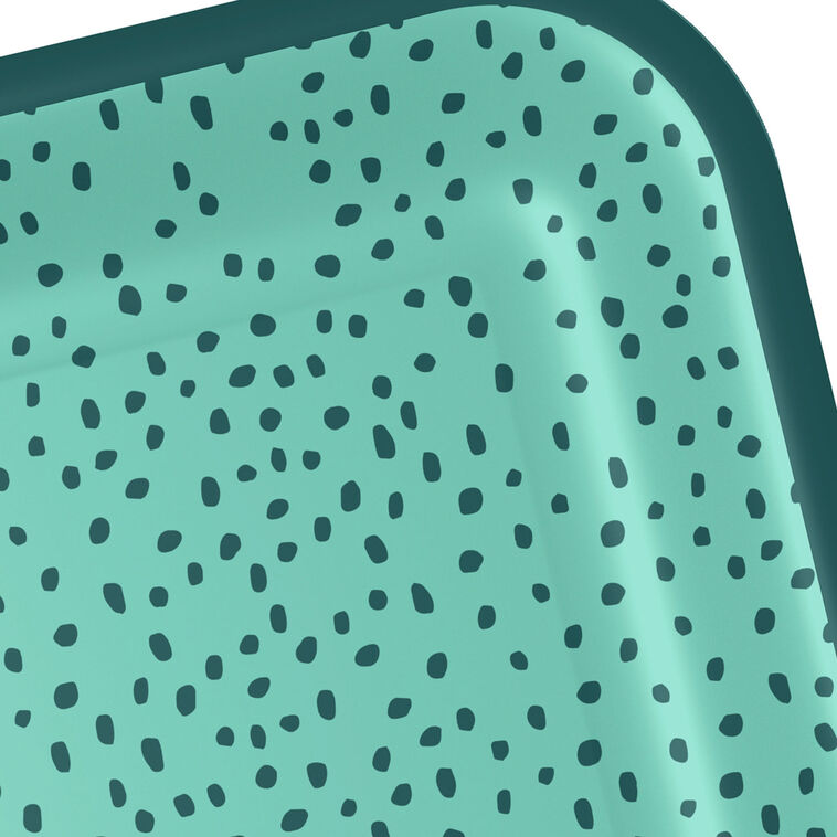 Hallmark Aqua With Green Dots Square Dessert Plates Set Of 8