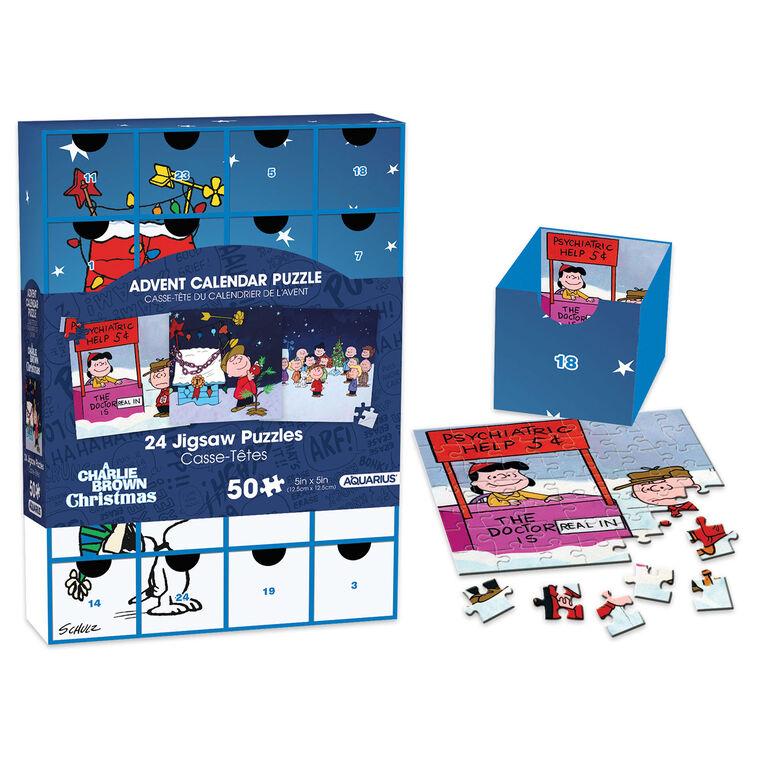hallmark Aquarius Peanuts Christmas Advent Calendar of 24 Jigsaw Puzzles