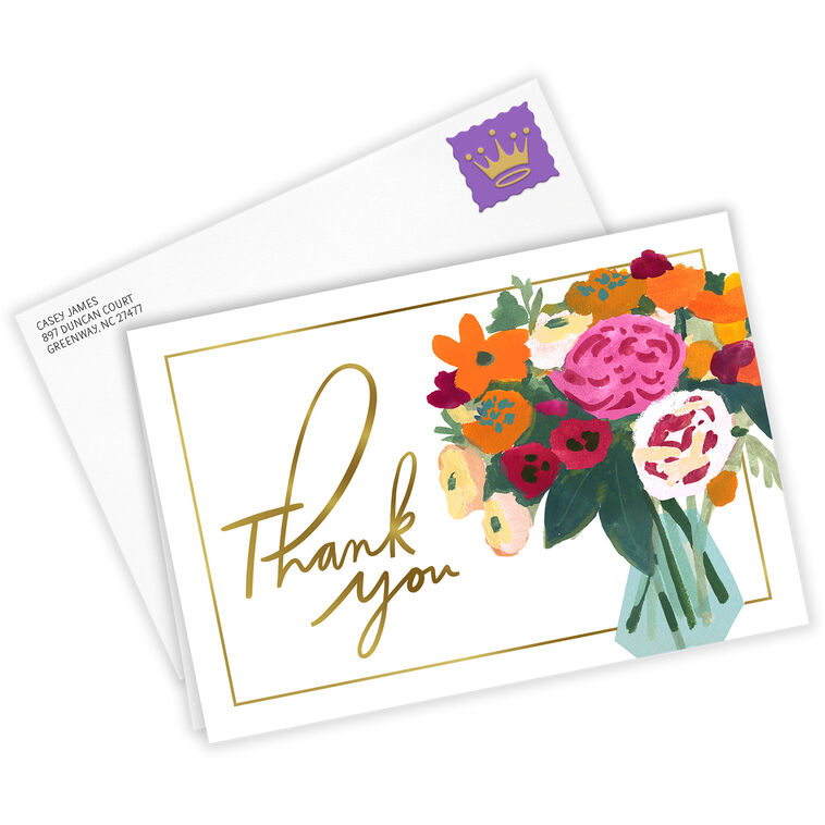 Hallmark Artistic Floral Bouquet Custom Thank-You Card
