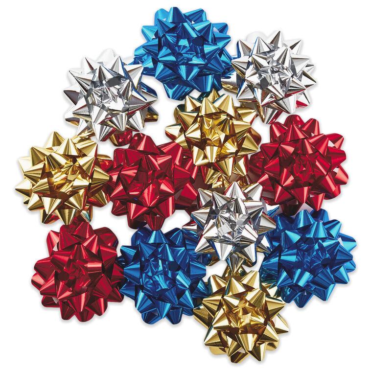 hallmark Assorted 12-Pack Red Blue Gold and Silver Gift Bows