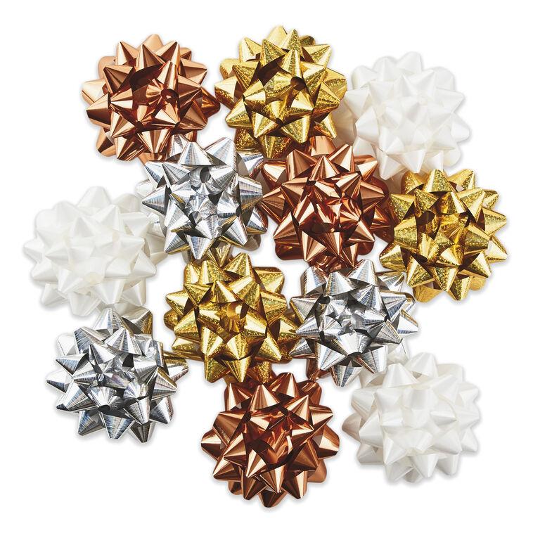 hallmark Assorted 12-Pack White Gold Silver and Bronze Gift Bows