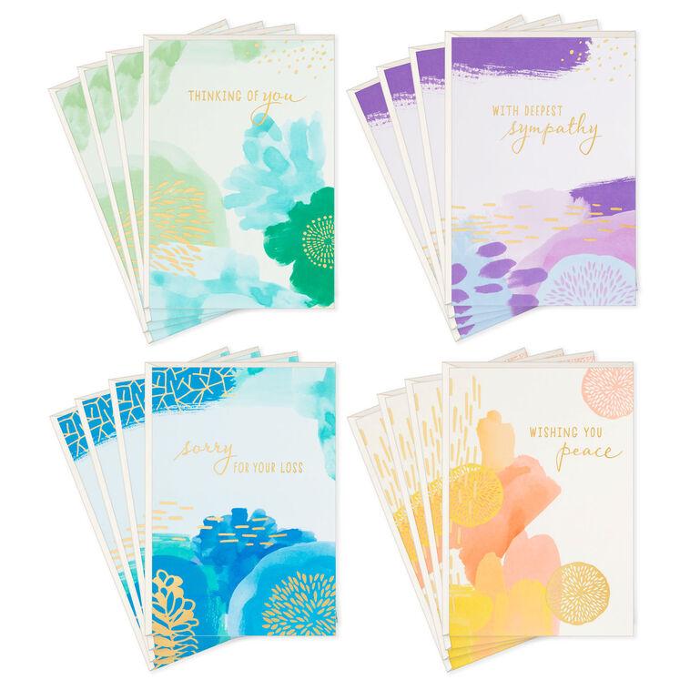 hallmark Assorted Abstract Nature Designs Boxed Sympathy Cards Pack of 16