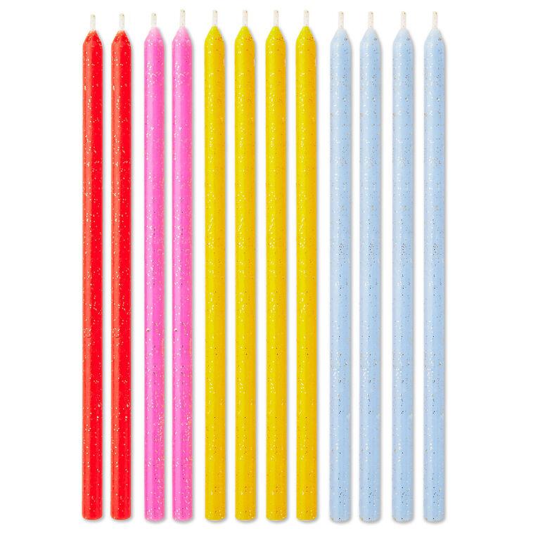 hallmark Assorted Color With Glitter Tall Birthday Candles Set of 12