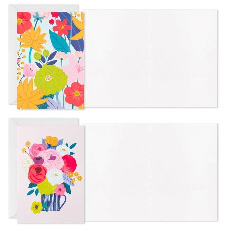 Hallmark Assorted Folk-Art Floral Blank Cards Pack Of 12