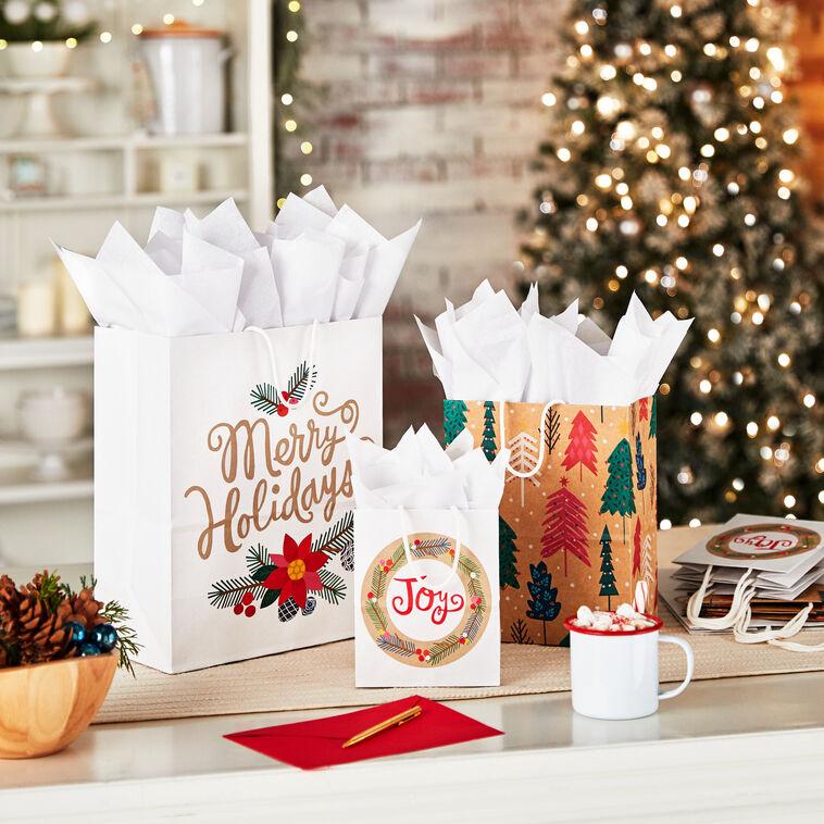 Hallmark Assorted Holiday Merry 8-Pack Small Medium And Large Christmas Gift Bags