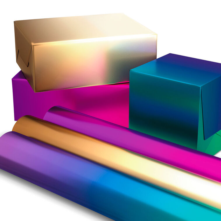Hallmark Assorted Ombré Foil 3-Pack Wrapping Paper 60 Sq. Ft Total