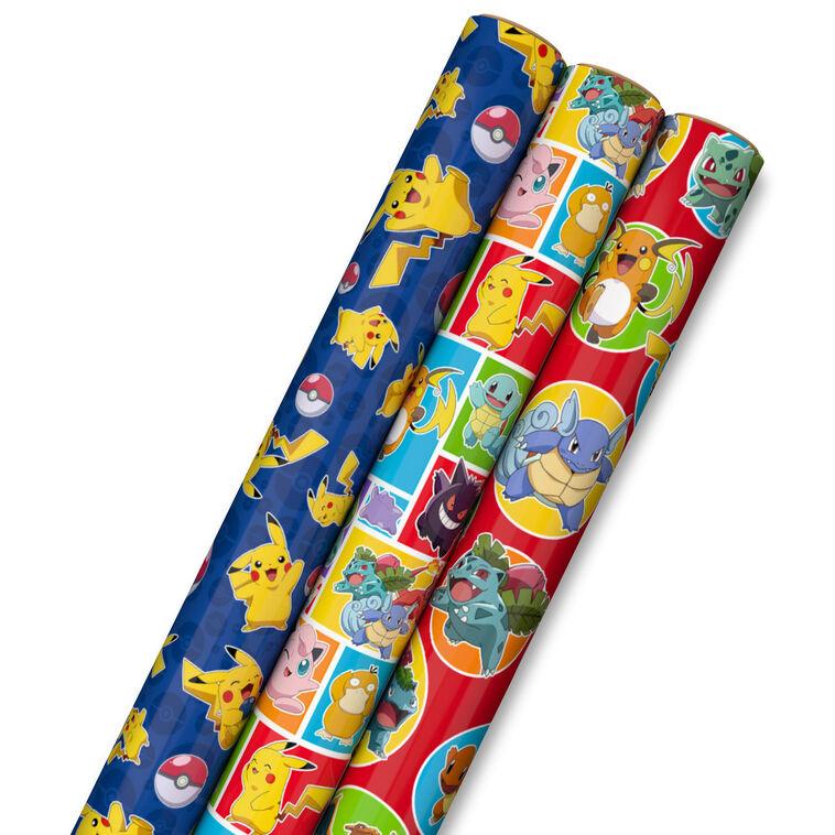 hallmark Assorted Pokémon Wrapping Paper 3-Pack 60 sq. ft
