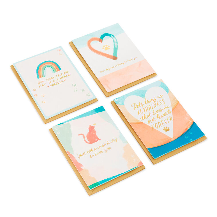 Hallmark Assorted Watercolor Boxed Sympathy Cards For Loss Of Pet Pack Of 16