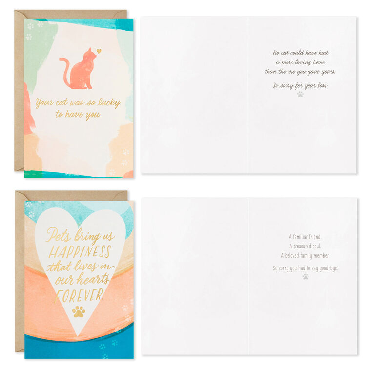 Hallmark Assorted Watercolor Boxed Sympathy Cards For Loss Of Pet Pack Of 16