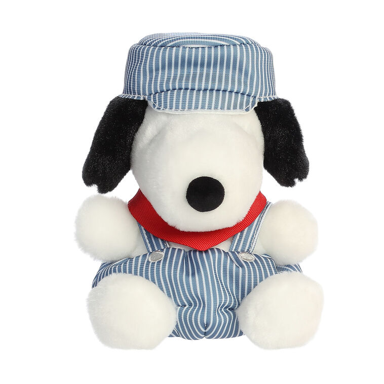 hallmark Aurora Peanuts Palm Pals Snoopy Train Engineer Plush 5"