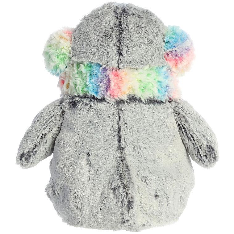 Hallmark Aurora Pom Pom Rainbow Muffs Penguin Plush 8.5"