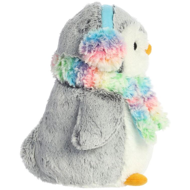 Hallmark Aurora Pom Pom Rainbow Muffs Penguin Plush 8.5"
