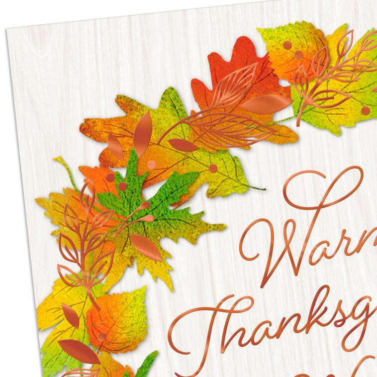 Hallmark Autumn Wreath On Wood Plank Thanksgiving Cards Pack Of 6