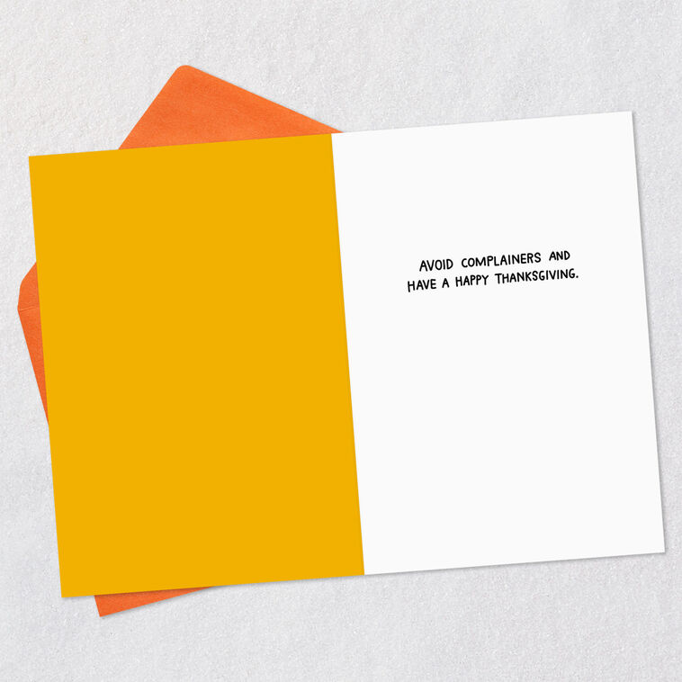 Hallmark Avoid The Complainers Funny Thanksgiving Card
