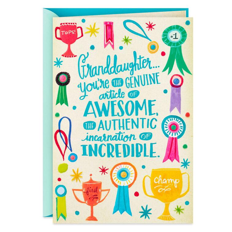 hallmark Awesome and Incredible Birthday Card for Granddaughter