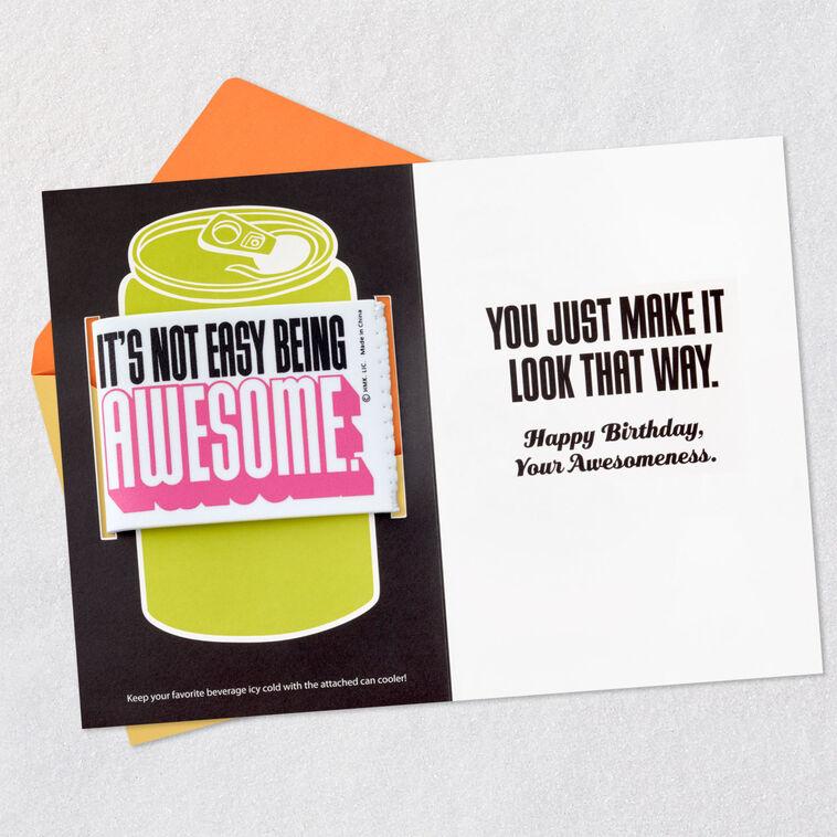 Hallmark Awesome Funny Birthday Card With Can Cooler