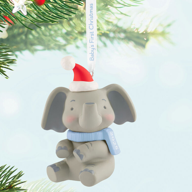 Hallmark Baby Boy's First Christmas Elephant 2025 Ornament