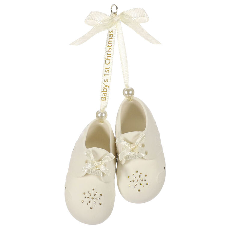 Hallmark Baby’s First Christmas Booties Porcelain Personalized Ornament Custom Text
