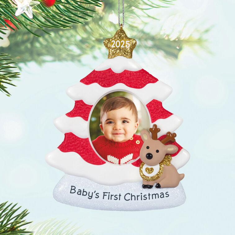 Hallmark Baby's First Christmas Red And White Tree 2025 Photo Frame Ornament