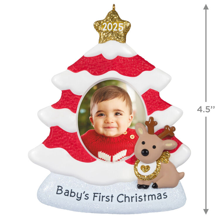 Hallmark Baby's First Christmas Red And White Tree 2025 Photo Frame Ornament