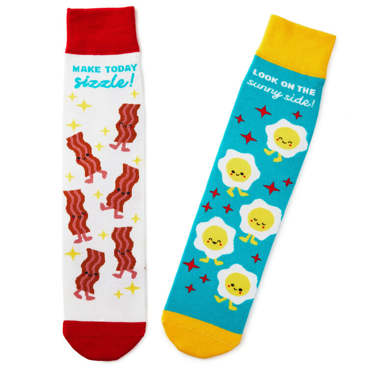 hallmark Bacon and Eggs Better Together Funny Crew Socks