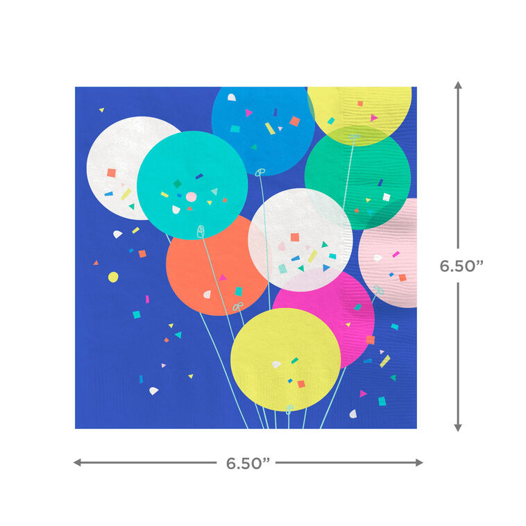 Hallmark Balloons And Confetti Dinner Napkins Set Of 16