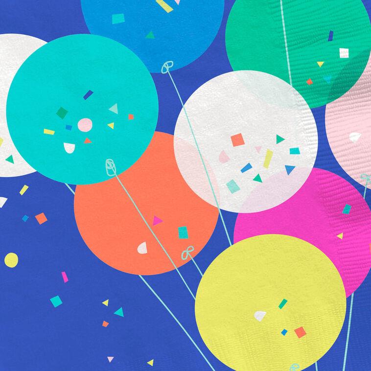 Hallmark Balloons And Confetti Dinner Napkins Set Of 16