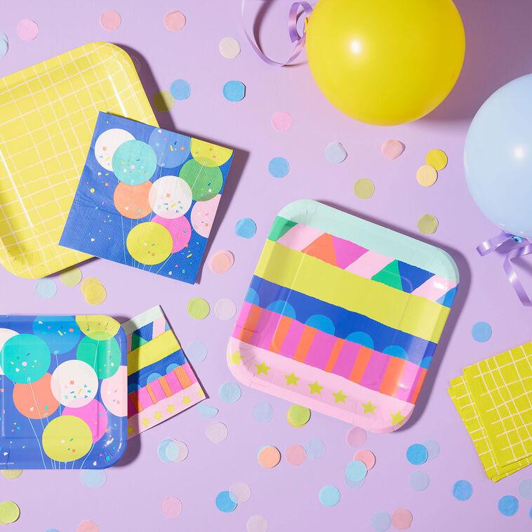 Hallmark Balloons And Confetti Square Dessert Plates Set Of 8