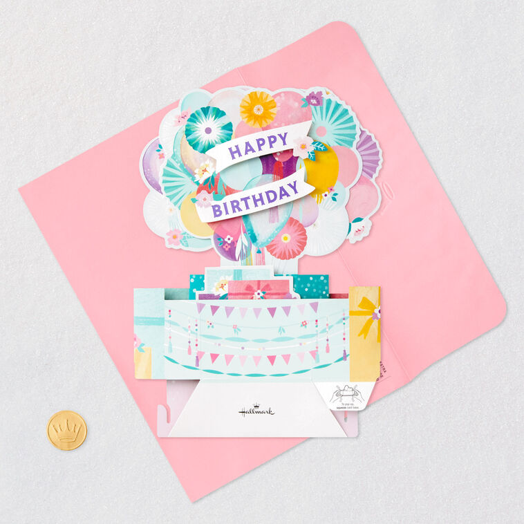 Hallmark Balloons And Presents 3D Pop-Up Birthday Card