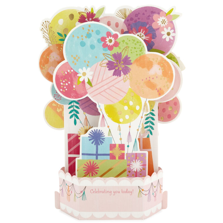 Hallmark Balloons Musical 3D Pop-Up Birthday Card With Light
