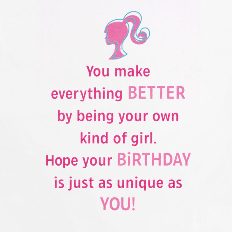 Hallmark Barbie™ You’re One-of-a-Kind Birthday Card With Sticker For Granddaughter