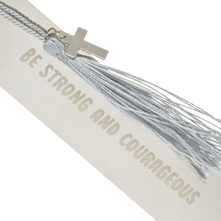 Hallmark Be Strong And Courageous Metal Bookmark With Cross Charm