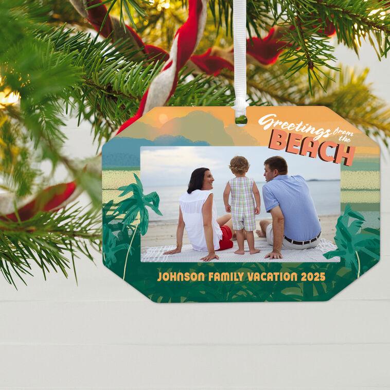 Hallmark Beach Vacation Metal Personalized Ornament Custom Photo And Text