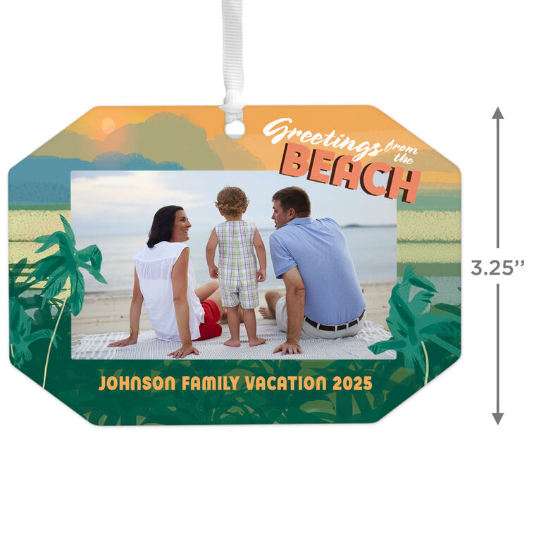 Hallmark Beach Vacation Metal Personalized Ornament Custom Photo And Text