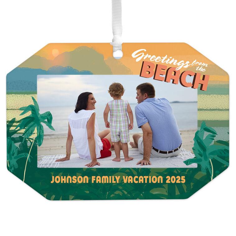 hallmark Beach Vacation Metal Personalized Ornament Custom Photo and Text