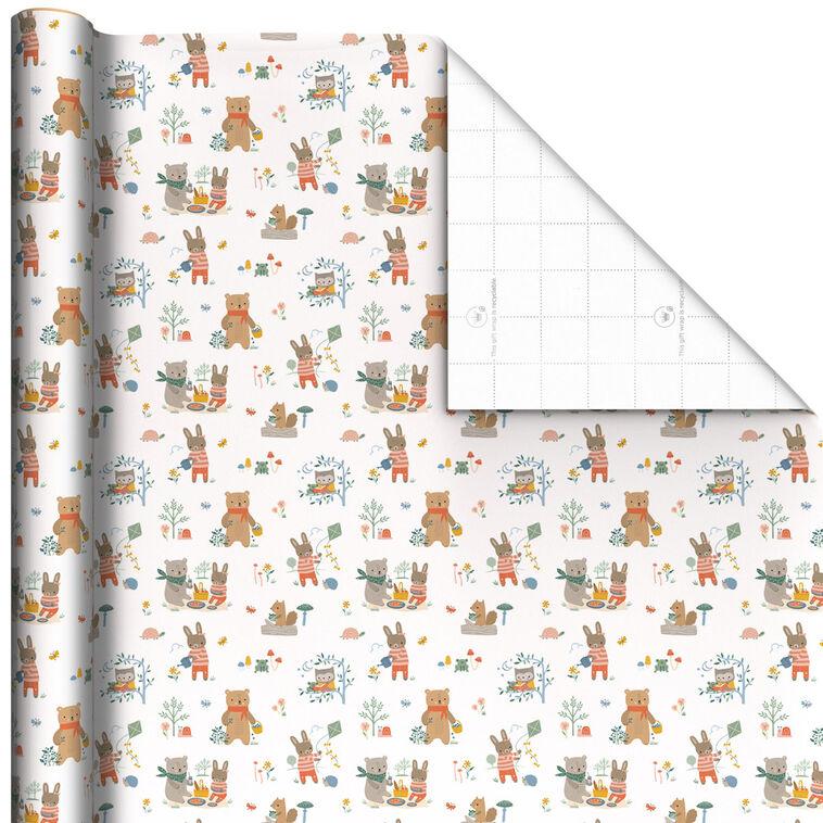 hallmark Bear and Bunny Picnic Wrapping Paper 20 sq. ft